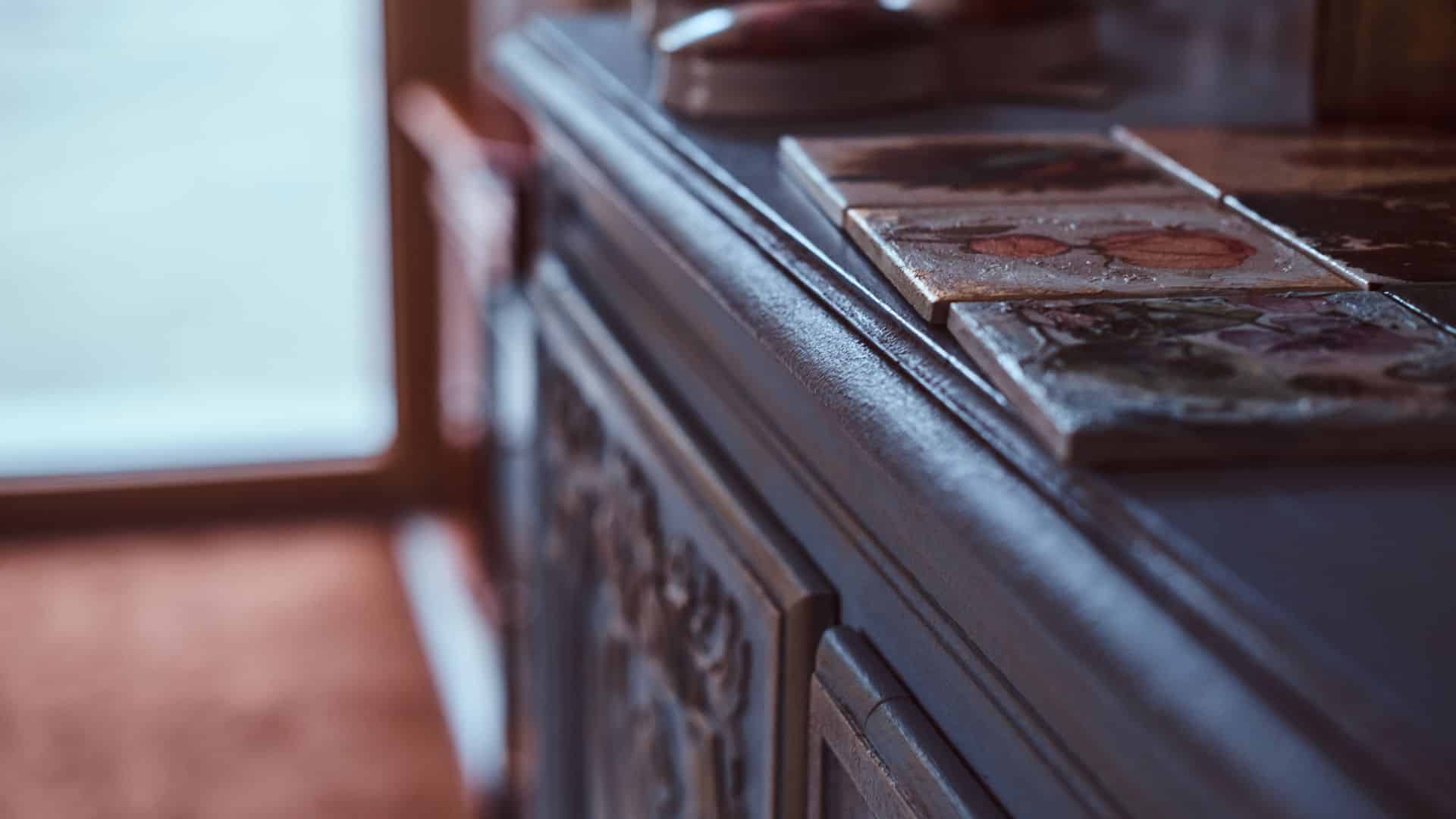 comprar mueble de madera oscuro